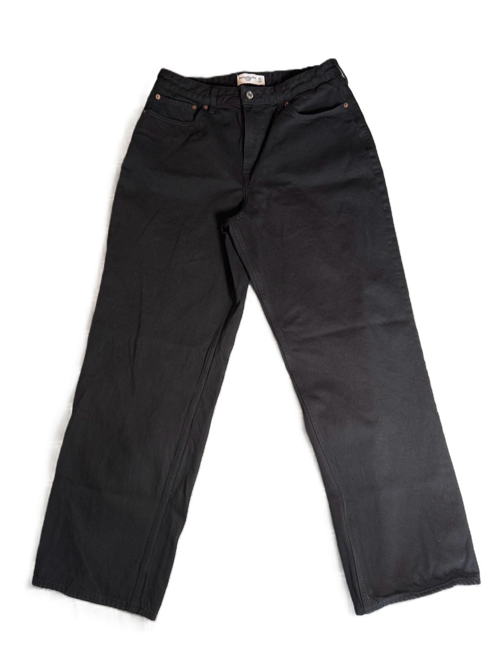Abercrombie & Fitch Curve Love High Rise Loose Jeans Black Size 30 Long